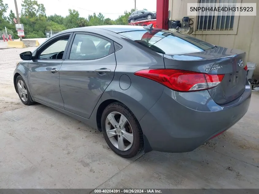 2013 Hyundai Elantra Gls VIN: 5NPDH4AE4DH315923 Lot: 40204391