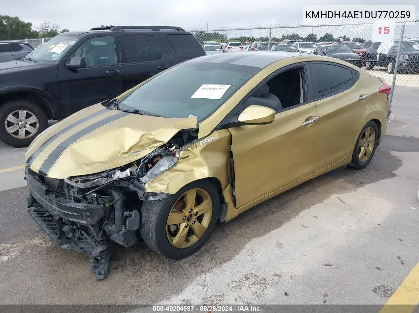 KMHDH4AE1DU770259 2013 Hyundai Elantra Gls