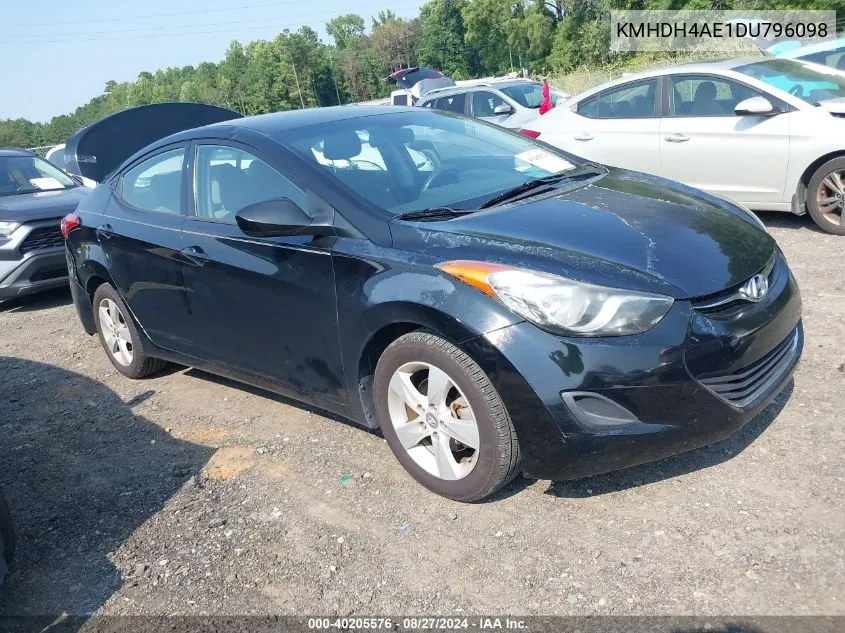 2013 Hyundai Elantra Gls VIN: KMHDH4AE1DU796098 Lot: 40205576