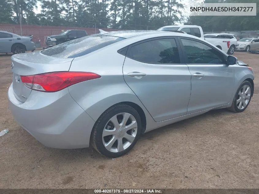 2013 Hyundai Elantra Limited VIN: 5NPDH4AE5DH347277 Lot: 40207375