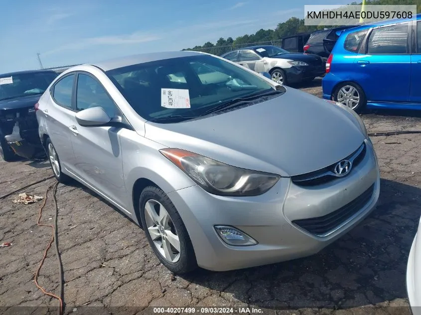 2013 Hyundai Elantra Gls VIN: KMHDH4AE0DU597608 Lot: 40207499