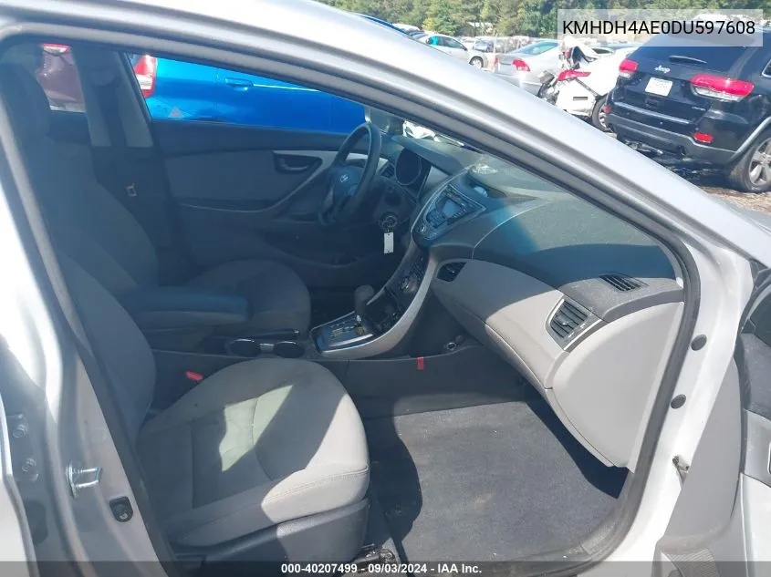 KMHDH4AE0DU597608 2013 Hyundai Elantra Gls