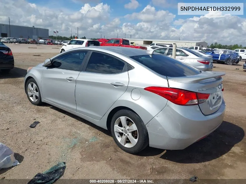 2013 Hyundai Elantra Gls VIN: 5NPDH4AE1DH332999 Lot: 40208028