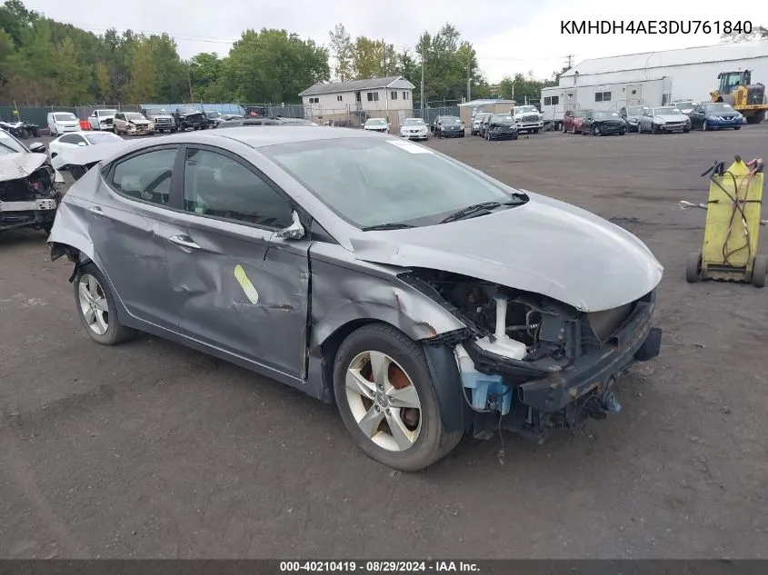 KMHDH4AE3DU761840 2013 Hyundai Elantra Gls