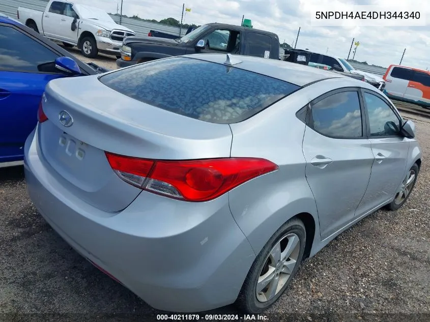 2013 Hyundai Elantra Gls VIN: 5NPDH4AE4DH344340 Lot: 40168653