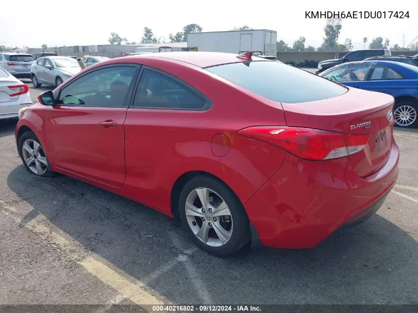 2013 Hyundai Elantra Gs VIN: KMHDH6AE1DU017424 Lot: 40216802