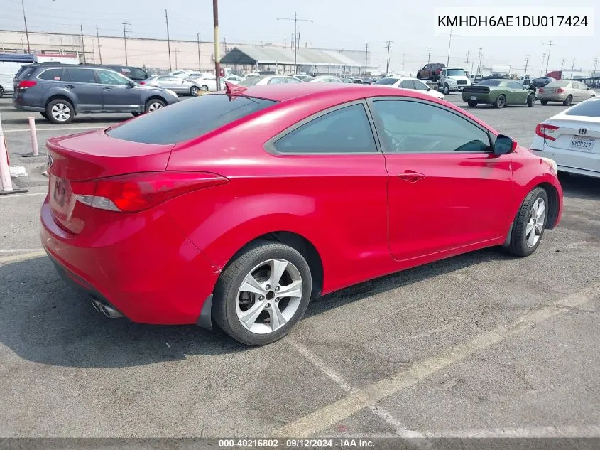 KMHDH6AE1DU017424 2013 Hyundai Elantra Gs