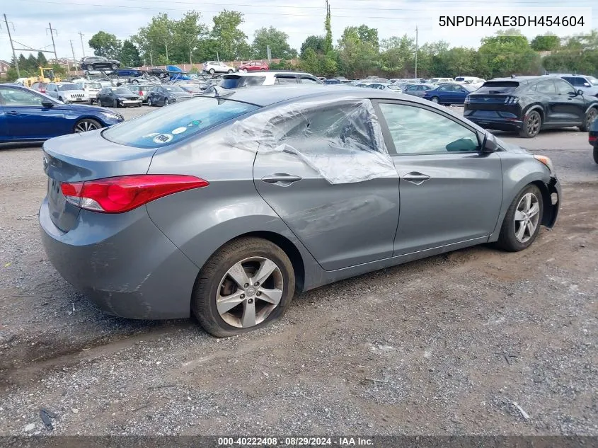 2013 Hyundai Elantra Gls VIN: 5NPDH4AE3DH454604 Lot: 40222408