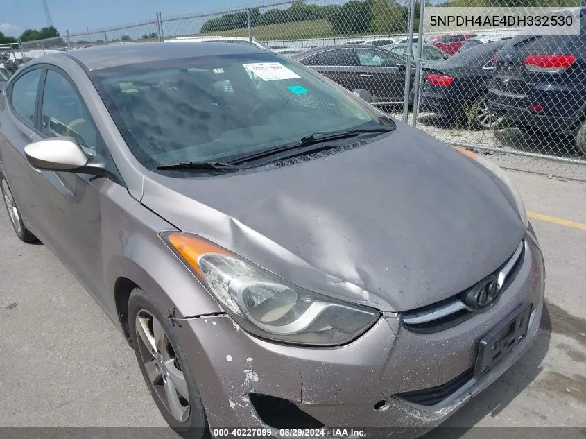 2013 Hyundai Elantra Gls VIN: 5NPDH4AE4DH332530 Lot: 40227099