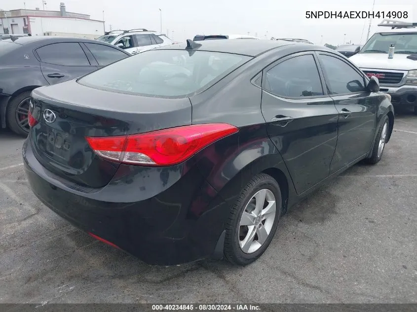 2013 Hyundai Elantra Gls VIN: 5NPDH4AEXDH414908 Lot: 40234845