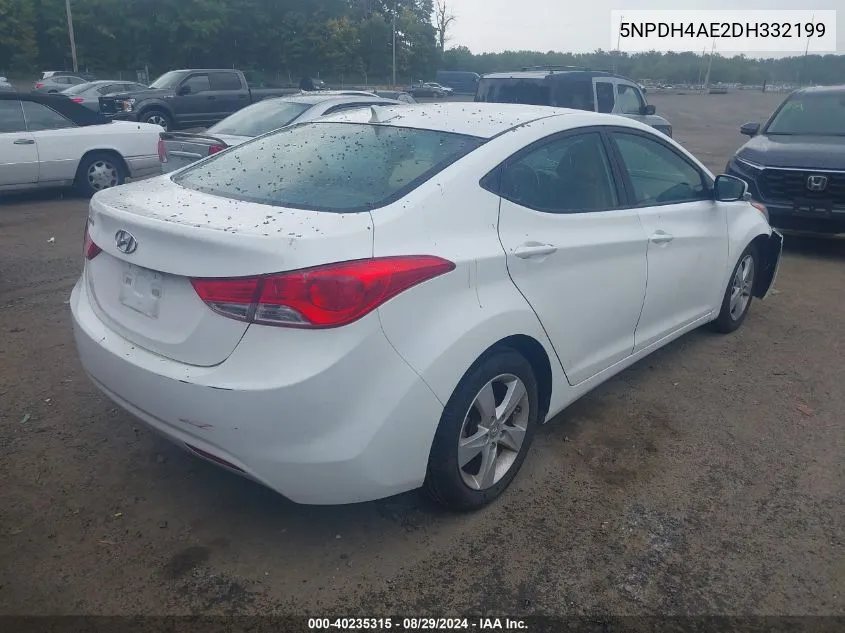 2013 Hyundai Elantra Gls VIN: 5NPDH4AE2DH332199 Lot: 40235315