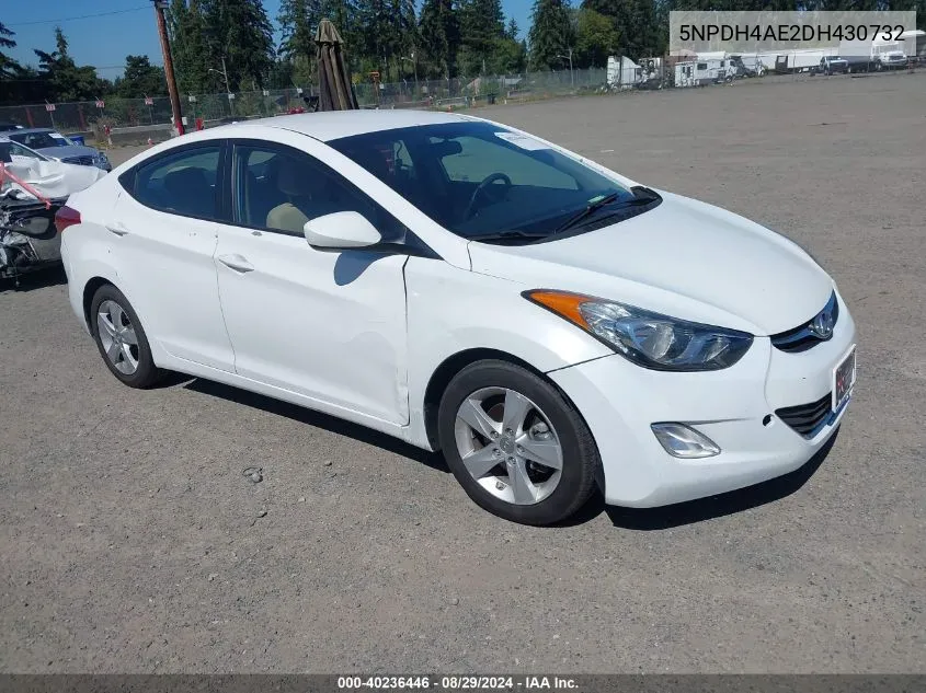 2013 Hyundai Elantra Gls VIN: 5NPDH4AE2DH430732 Lot: 40236446