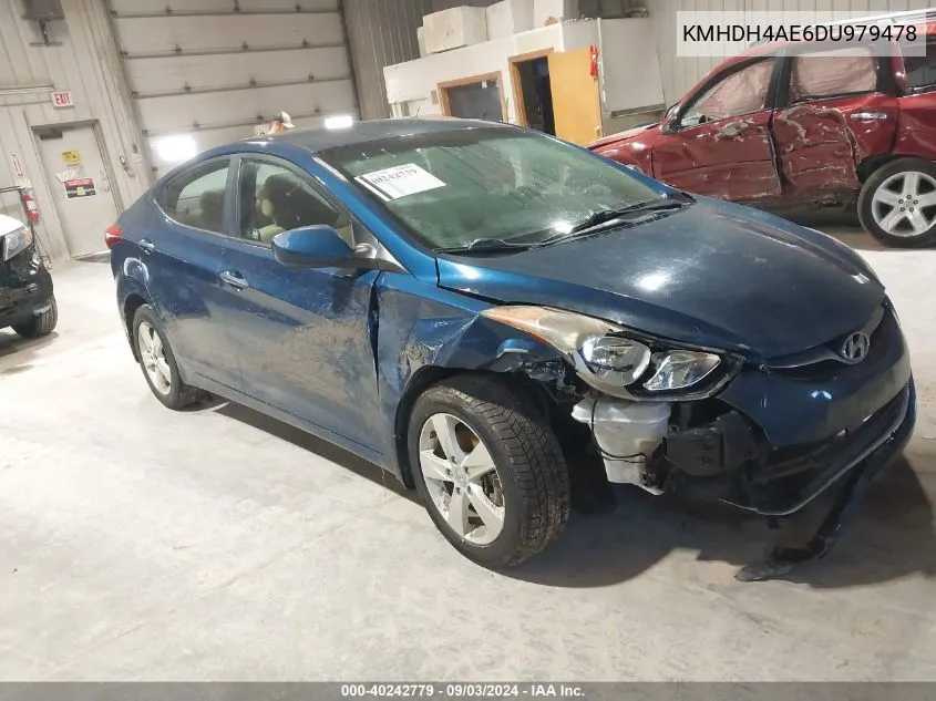 2013 Hyundai Elantra Gls VIN: KMHDH4AE6DU979478 Lot: 40242779