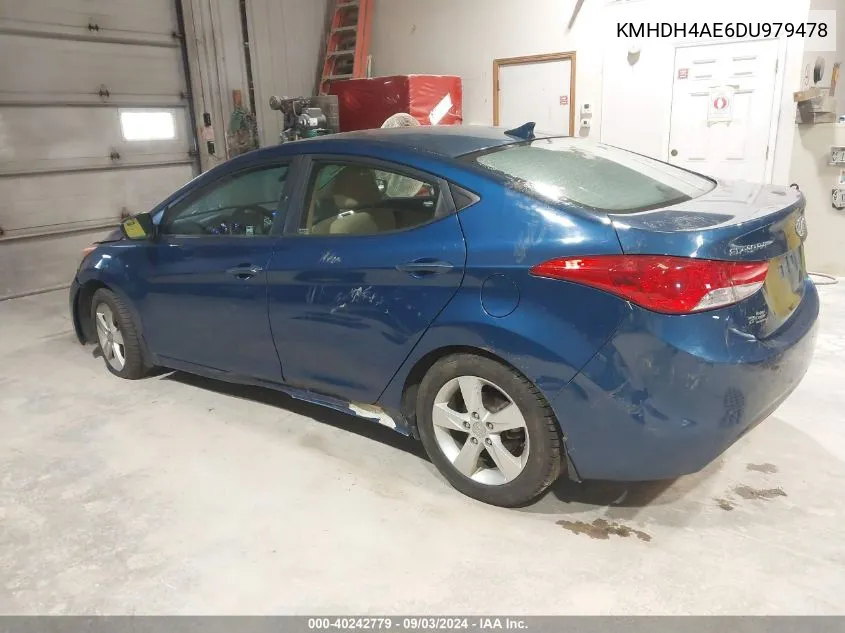 2013 Hyundai Elantra Gls VIN: KMHDH4AE6DU979478 Lot: 40242779