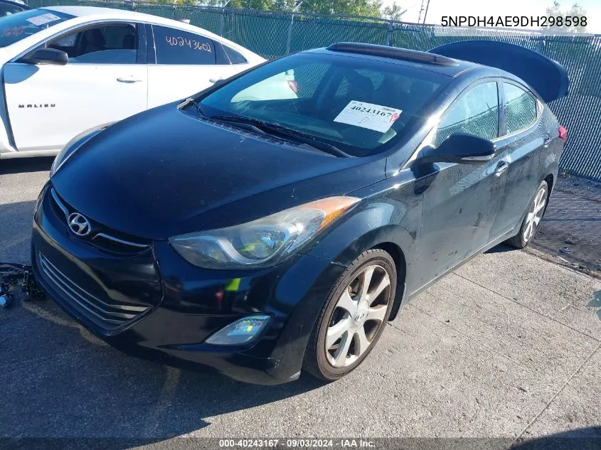 5NPDH4AE9DH298598 2013 Hyundai Elantra Limited