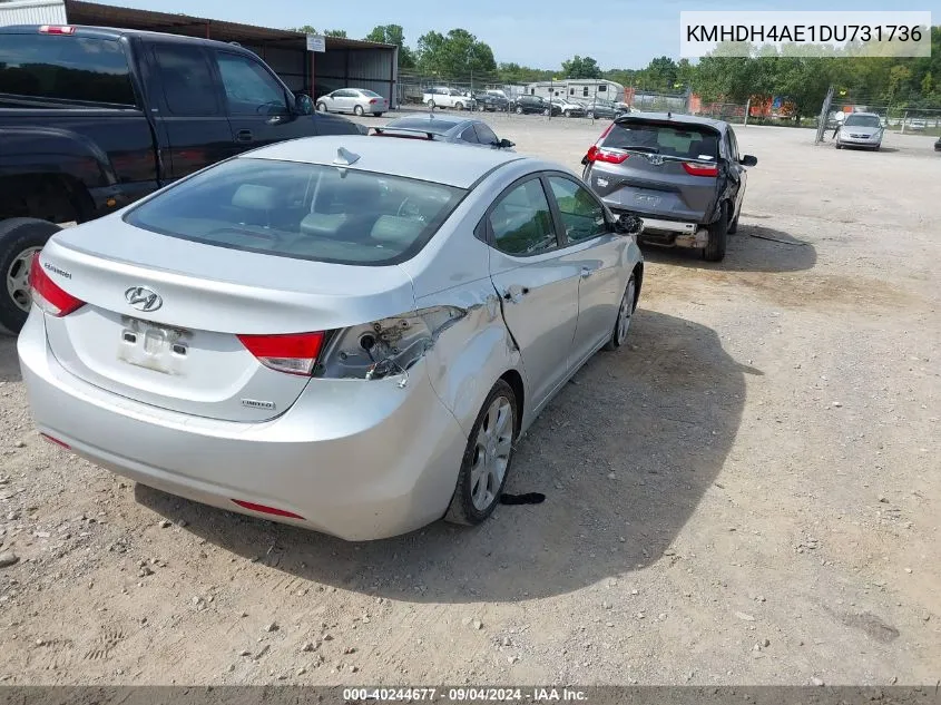 2013 Hyundai Elantra Limited VIN: KMHDH4AE1DU731736 Lot: 40244677