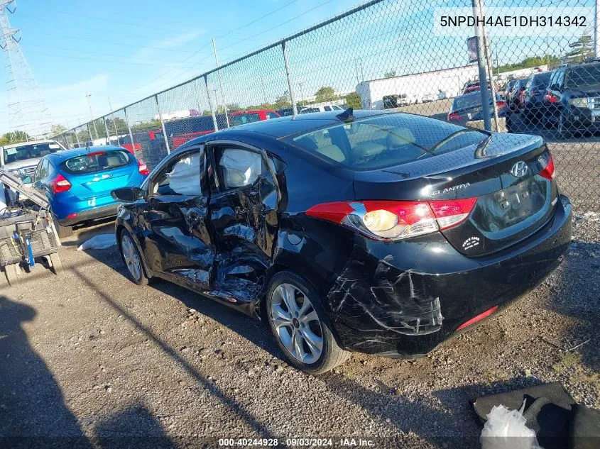 5NPDH4AE1DH314342 2013 Hyundai Elantra Limited