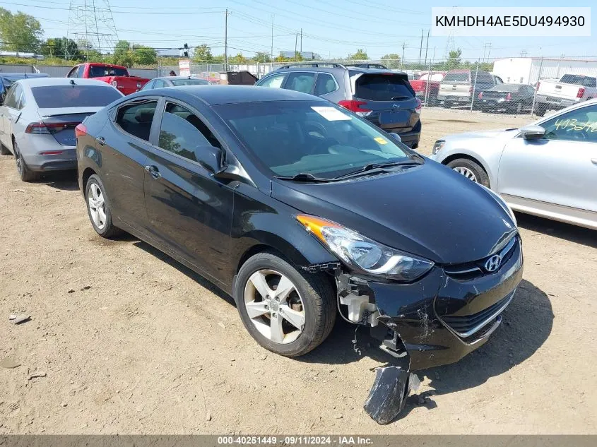 2013 Hyundai Elantra Gls VIN: KMHDH4AE5DU494930 Lot: 40251449