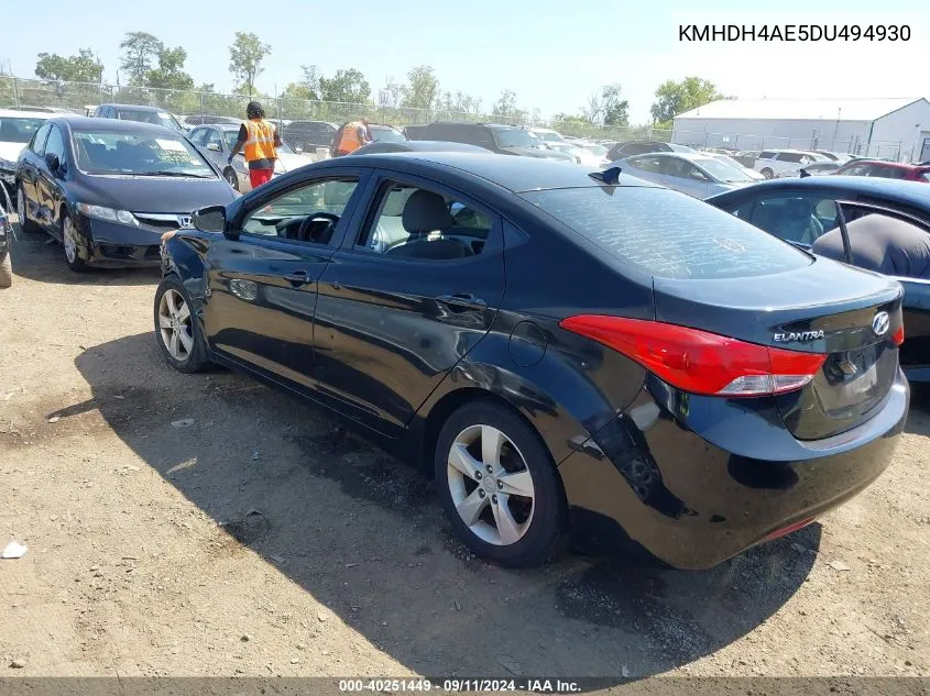 KMHDH4AE5DU494930 2013 Hyundai Elantra Gls