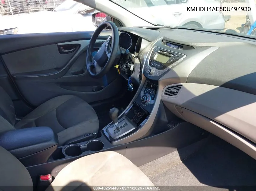 KMHDH4AE5DU494930 2013 Hyundai Elantra Gls