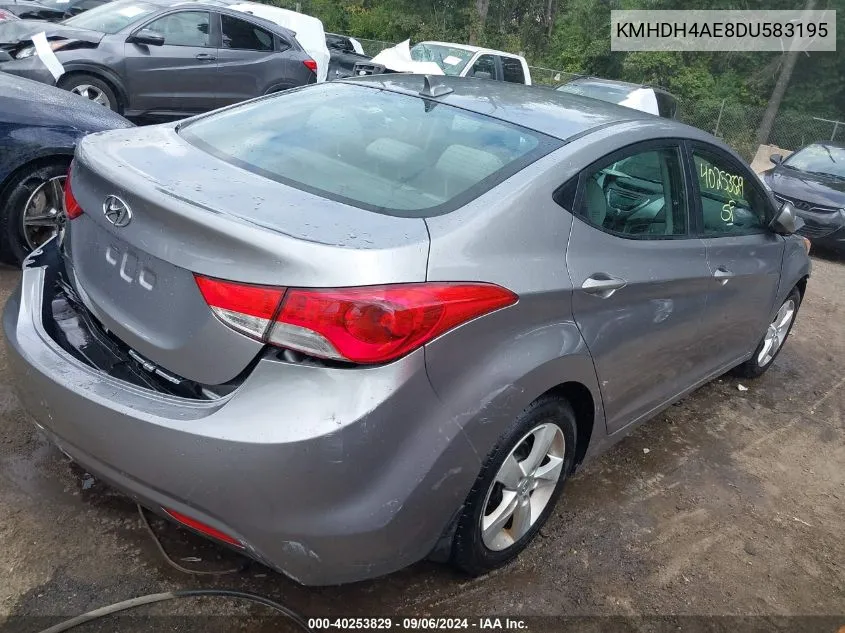 2013 Hyundai Elantra Gls VIN: KMHDH4AE8DU583195 Lot: 40253829