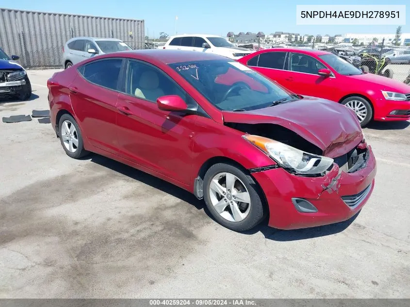 5NPDH4AE9DH278951 2013 Hyundai Elantra Gls