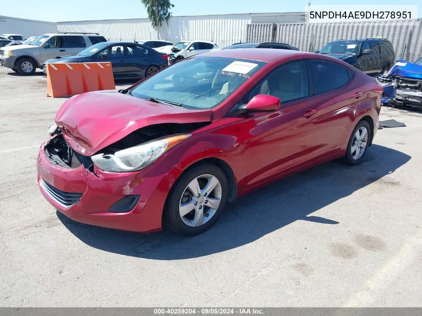 5NPDH4AE9DH278951 2013 Hyundai Elantra Gls