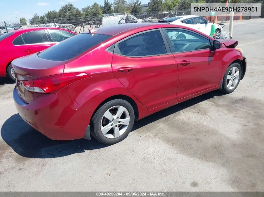 5NPDH4AE9DH278951 2013 Hyundai Elantra Gls