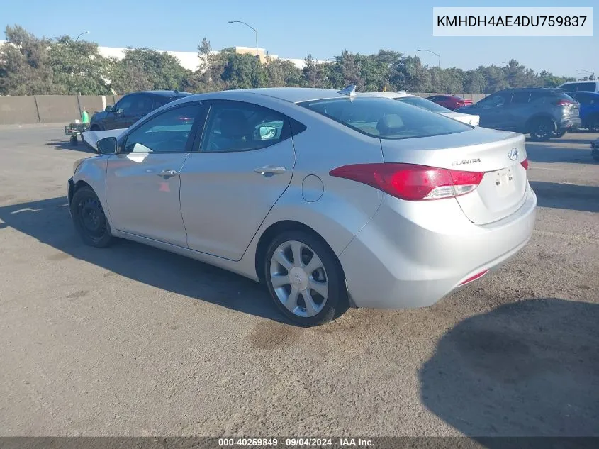 KMHDH4AE4DU759837 2013 Hyundai Elantra Gls/Limited