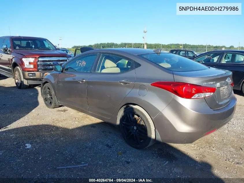 5NPDH4AE0DH279986 2013 Hyundai Elantra Gls