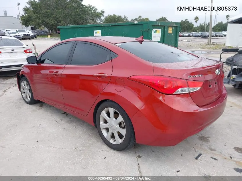 2013 Hyundai Elantra Limited VIN: KMHDH4AE0DU805373 Lot: 40265492