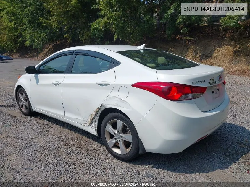 5NPDH4AE8DH206414 2013 Hyundai Elantra Gls