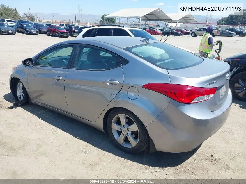 KMHDH4AE2DU771193 2013 Hyundai Elantra Gls (Ulsan Plant)