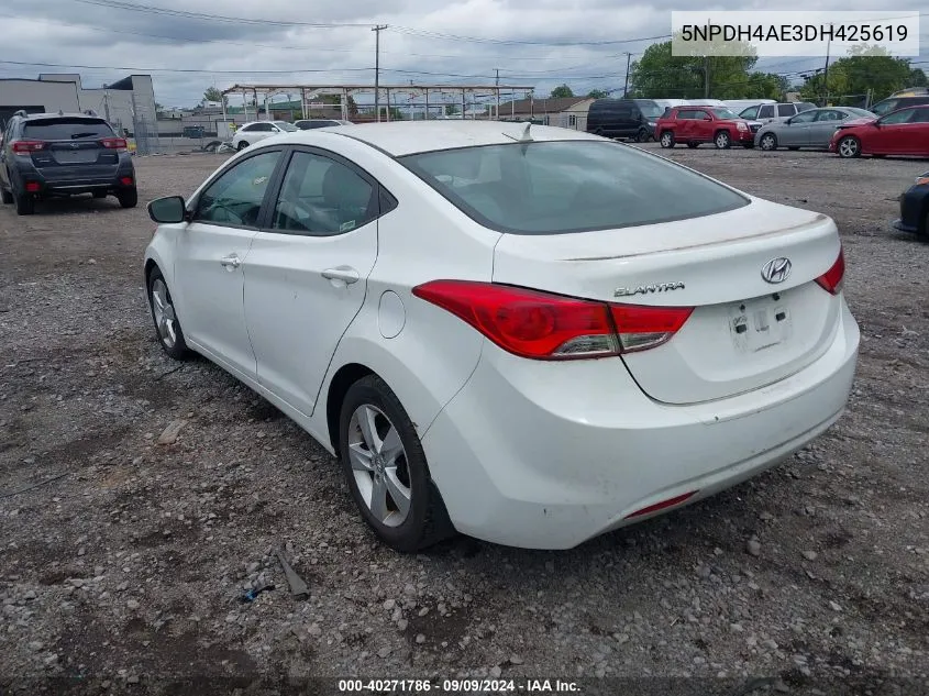 2013 Hyundai Elantra Gls VIN: 5NPDH4AE3DH425619 Lot: 40271786