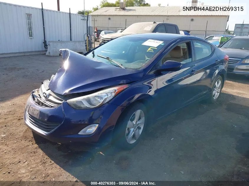 2013 Hyundai Elantra Gls VIN: 5NPDH4AE2DH269315 Lot: 40276303