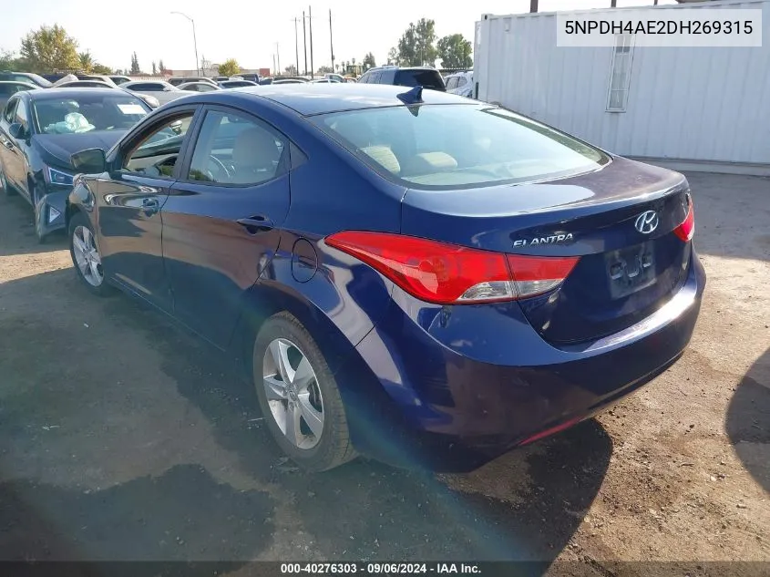 2013 Hyundai Elantra Gls VIN: 5NPDH4AE2DH269315 Lot: 40276303