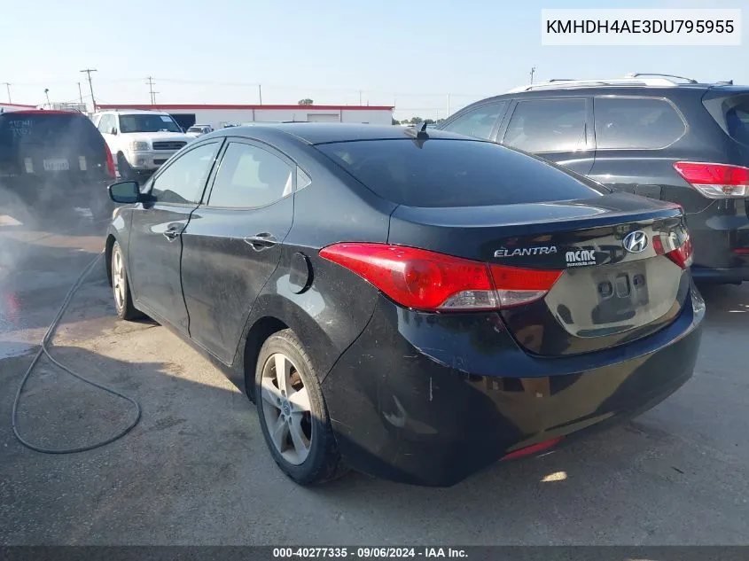 2013 Hyundai Elantra Gls VIN: KMHDH4AE3DU795955 Lot: 40277335