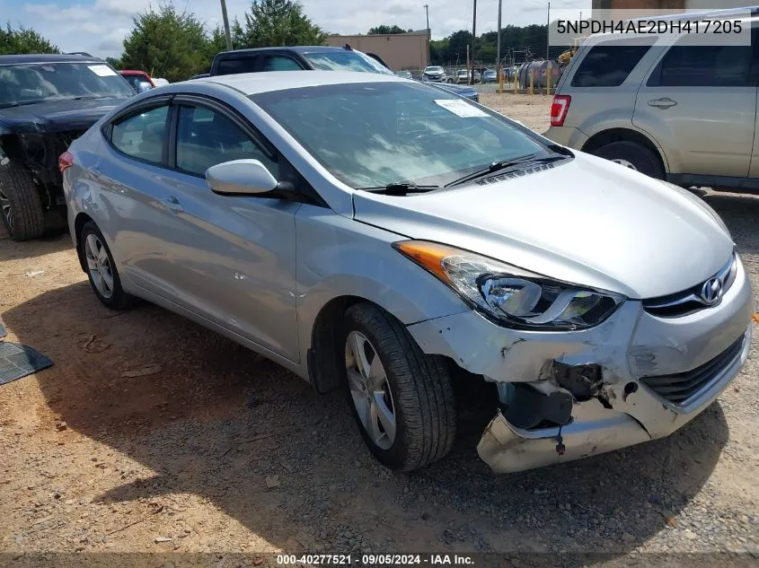 2013 Hyundai Elantra Gls VIN: 5NPDH4AE2DH417205 Lot: 40277521