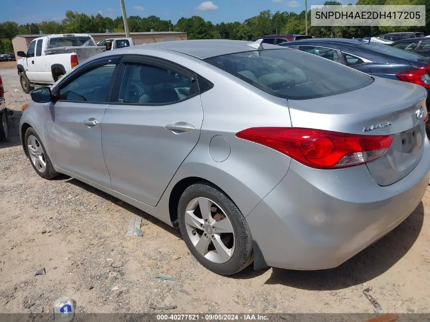 2013 Hyundai Elantra Gls VIN: 5NPDH4AE2DH417205 Lot: 40277521