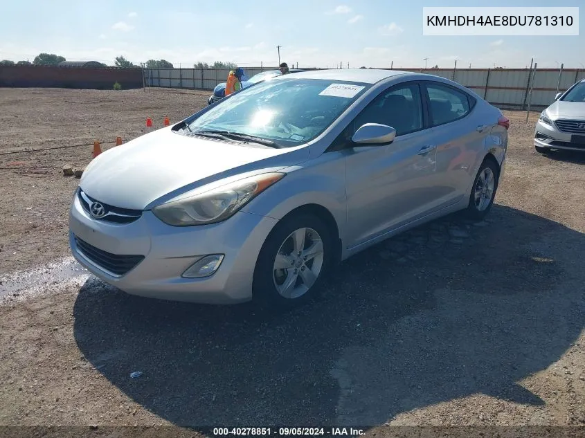 2013 Hyundai Elantra Gls/Limited VIN: KMHDH4AE8DU781310 Lot: 40278851