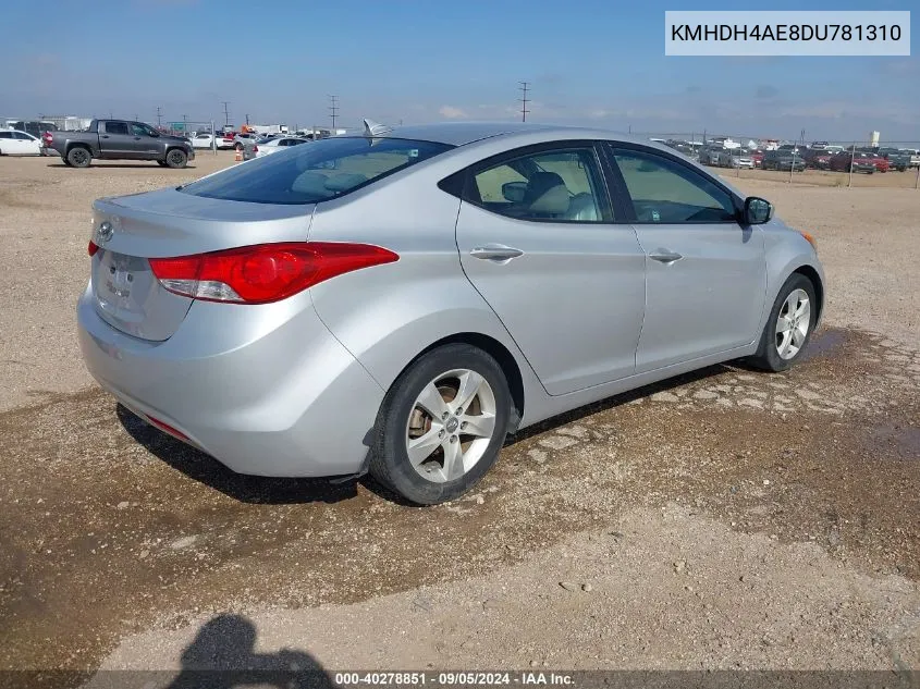 KMHDH4AE8DU781310 2013 Hyundai Elantra Gls/Limited