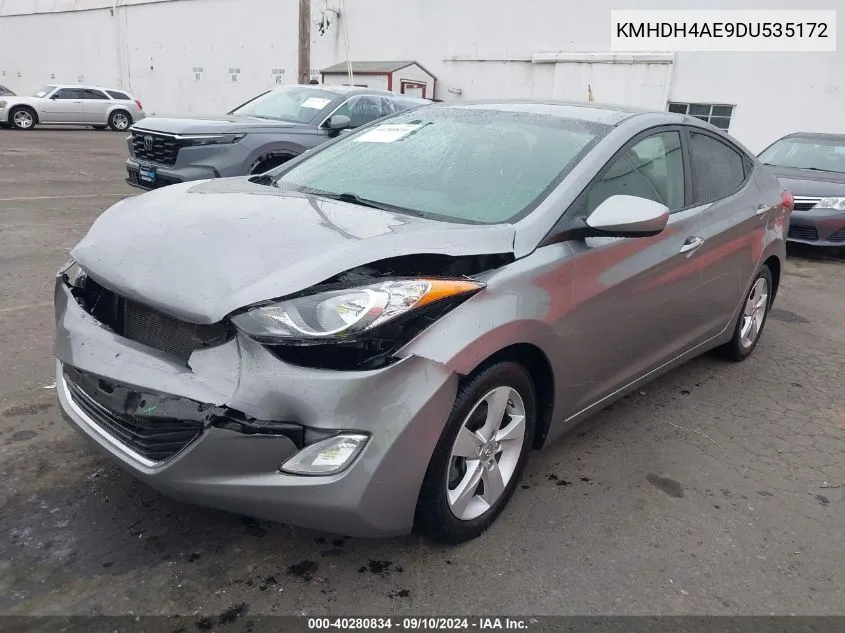 2013 Hyundai Elantra Gls VIN: KMHDH4AE9DU535172 Lot: 40280834