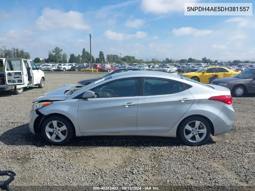 2013 Hyundai Elantra Gls VIN: 5NPDH4AE5DH381557 Lot: 40282403