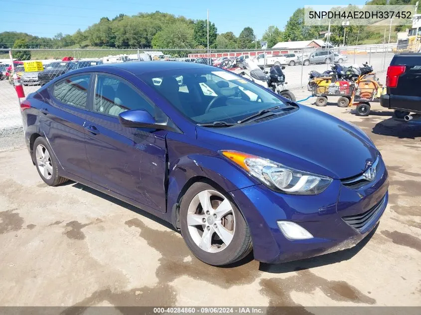 5NPDH4AE2DH337452 2013 Hyundai Elantra Gls