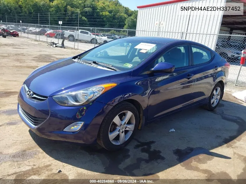 2013 Hyundai Elantra Gls VIN: 5NPDH4AE2DH337452 Lot: 40284860