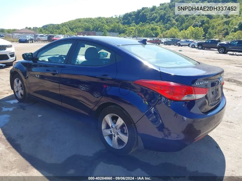 5NPDH4AE2DH337452 2013 Hyundai Elantra Gls