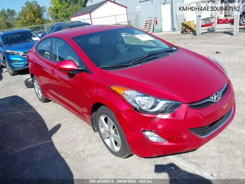 KMHDH4AE3DU947152 2013 Hyundai Elantra Gls