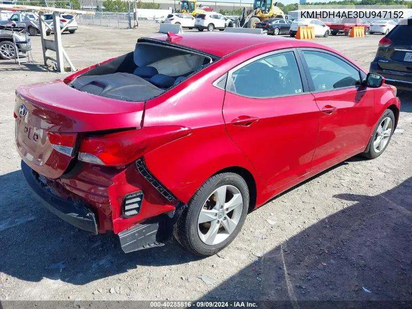 2013 Hyundai Elantra Gls VIN: KMHDH4AE3DU947152 Lot: 40285816