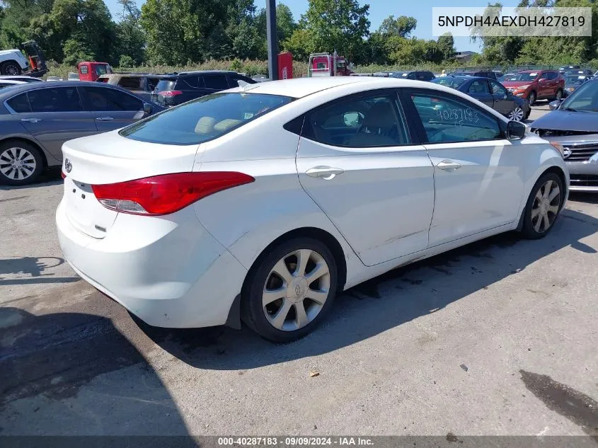 2013 Hyundai Elantra Limited VIN: 5NPDH4AEXDH427819 Lot: 40287183