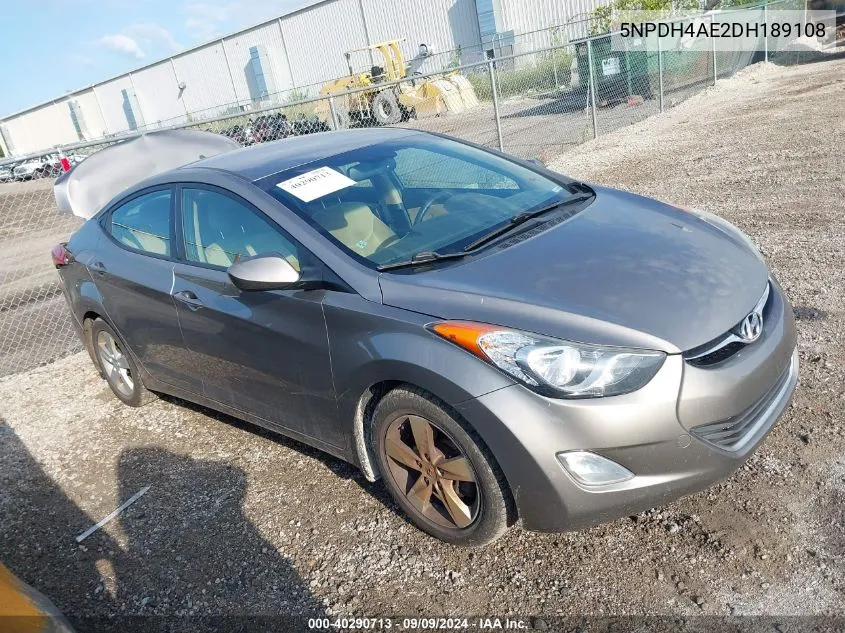 2013 Hyundai Elantra Gls VIN: 5NPDH4AE2DH189108 Lot: 40290713